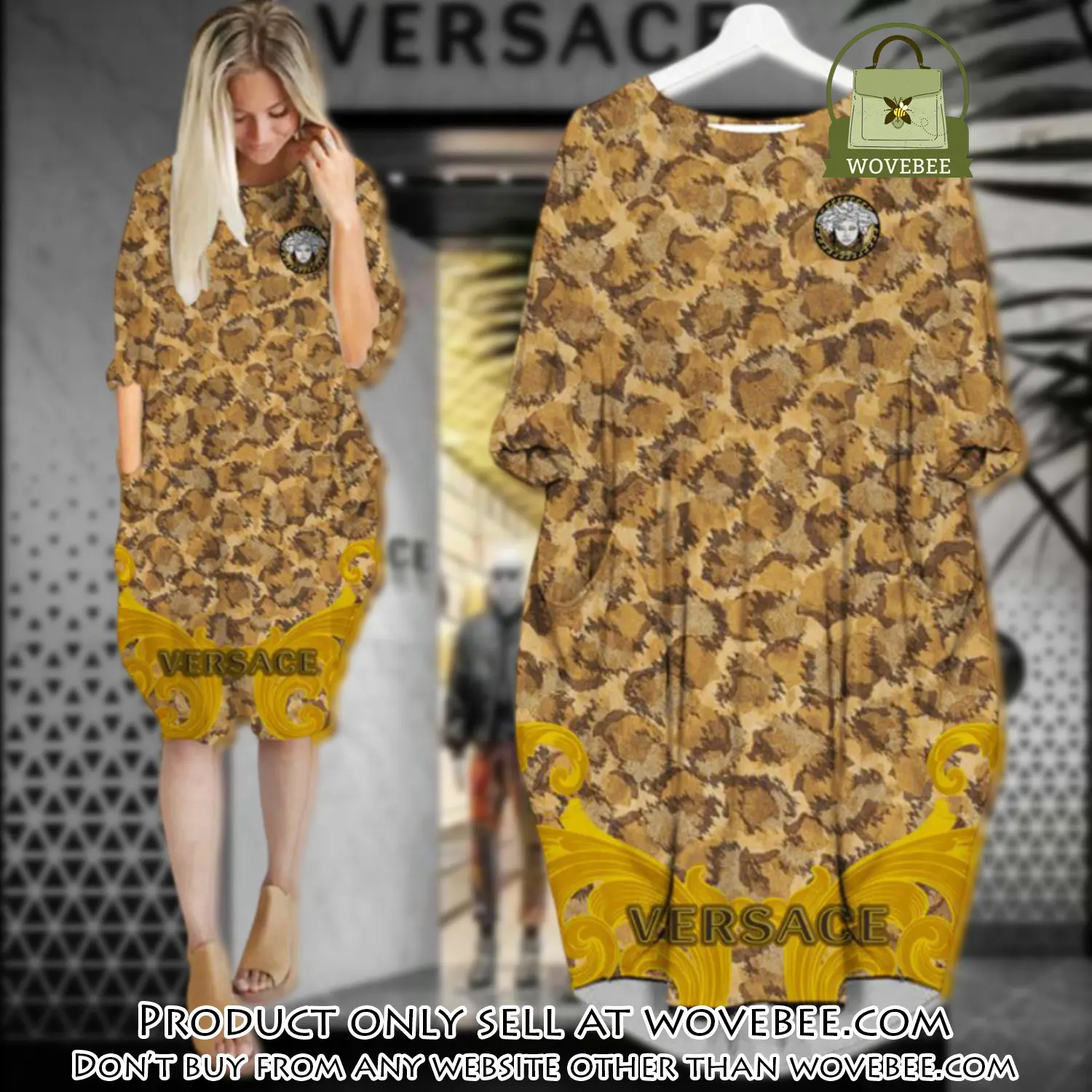 Gianni versace batwing pocket dress luxury brand for women pd065 wvb0347577